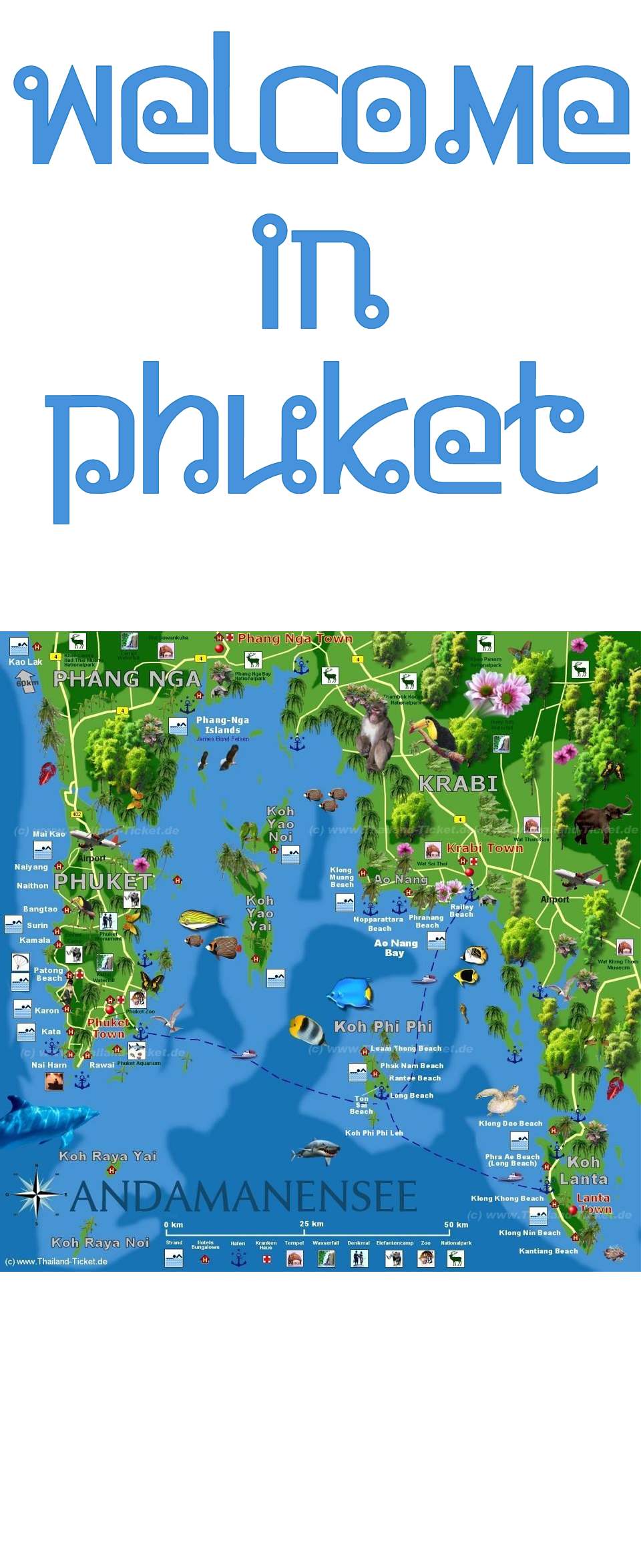 Phuket Reisekarte fr die Reisebuchung